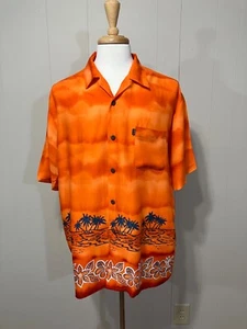 Men's EUC Pineapple Connection Button Front Rayon Hawaiian Camp Shirt Large - Picture 1 of 11