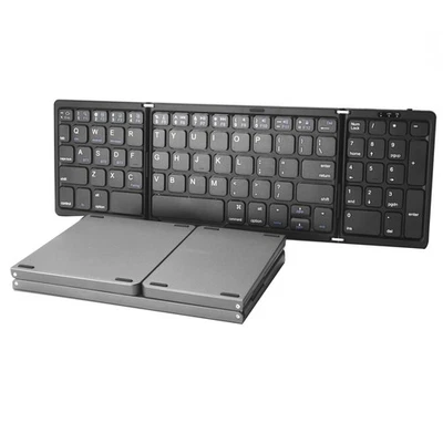 Foldable Multi-Device Bluetooth Keyboard with Number Pad for Windows iOS Android - Image 1 of 4