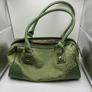 Bolso Liz Claiborne vintage verde y dorado con asa superior - Imagen 1 de 6