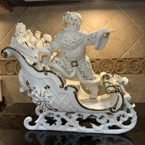 Conjunto de Navidad de porcelana Grandeur Noel Edición Coleccionista 2000 Raro Papá Noel - Imagen 1 de 17