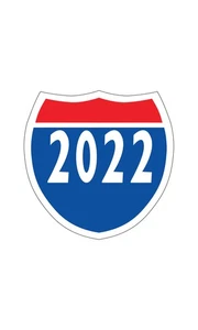 SSWBasics Interstate Sign Windshield Stickers - "2022" - Pack of 12 - Picture 1 of 1