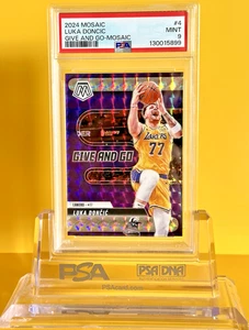 Luka Dončić PSA 9! Mosaico Prizm Lakers Panini #4 2024-25 - Imagen 1 de 2