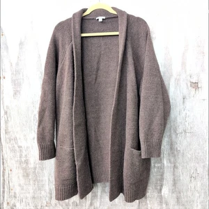 J. Jill Longline Wool Blend OpenFront Sweater Cardigan  Women's XL Front Pockets - Picture 1 of 10