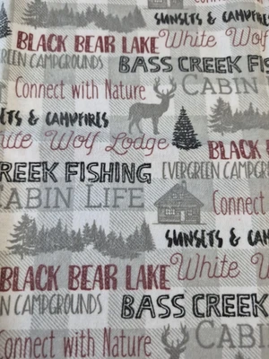 Tecido de flanela Cabin Life remanescente 42x10 Nature Lodge Joann artesanato rústico - Imagem 1 de 4