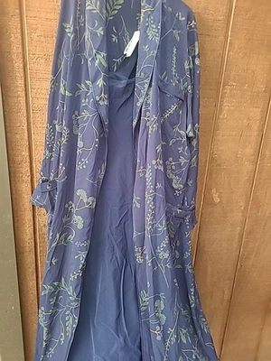 NUEVO CON ETIQUETAS Vestido Largo XL Estampado Suavemente Oriental Go Damas Bata Foto 1 de 4