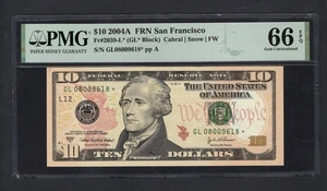 United States-Federal Res 10 Dollars 2004A Fr#2039-L* (GL* Block) UNC Grade 66 - Picture 1 of 2