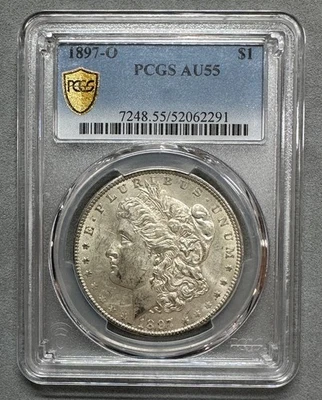 Dólar Morgan 1897-O graduación profesional AU55 FECHA CLAVE Foto 1 de 3