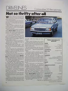 HOLDEN VB COMMODORE 3.3-LITRE AUTOMATIC MAGAZINE BRIEF TEST - Picture 1 of 1