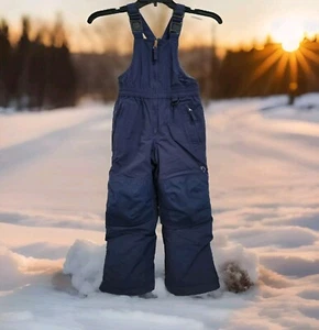 Lands End Kids Snow Bibs Squall Size 4 Grow A Longs Blue Waterproof Insulated - Picture 1 of 15