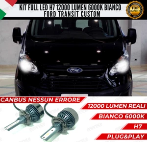 KIT FULL LED FORD TRANSIT CUSTOM H7 ANABBAGLIANTI 6000K BIANC 12000 LUMEN CANBUS - Bild 1 von 11