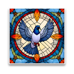 Cute Pigeon Wild Bird Faux Stained Glass Square Opaque Vinyl Sticker Decal - Bild 1 von 1