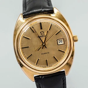 *Exc+5* Vintage OMEGA Seamaster Cal.1370 Quartz Gold Push Crown Men's 35mm Watch - Picture 1 of 16