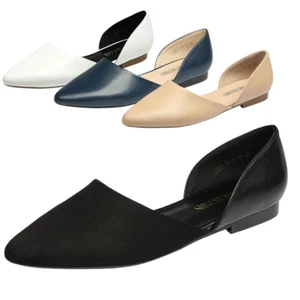 Women Casual Slip On Flat Shoes Pointed Toe Comfortable Work Office Shoes - Picture 1 of 27