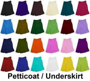 24 Color Cotton Petticoat Saree Sari Matching Underskirt Indian Skirt - Picture 1 of 25