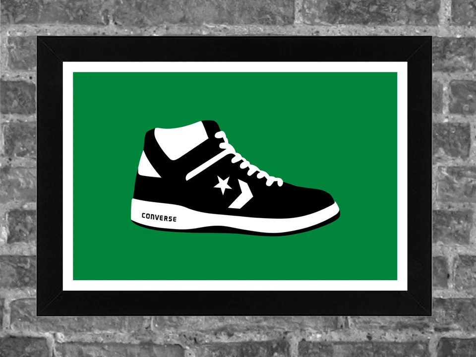 Zapato Converse Arma Larry Bird Boston Celtics Deportes Impresión Arte 17x11 Foto 1 de 1