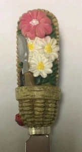Flower Gardening Basket Novelty Appetizer Knife Vintage Souvenir Collectible - Picture 1 of 5