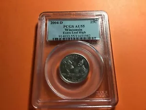 2004 D Wisconsin Extra Leaf High PCGS AU 55. Rare. Nice !! - Picture 1 of 2