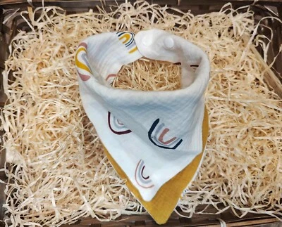 New Rainbow bib 100% Organic Cotton Baby Bandana dribble bibs for boys and girls - image 1 of 2