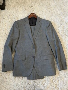 John Varvatos Bedford 2 Piece Suit Separates Cotton Wool Grey Black 38s Short 30 - Picture 1 of 13