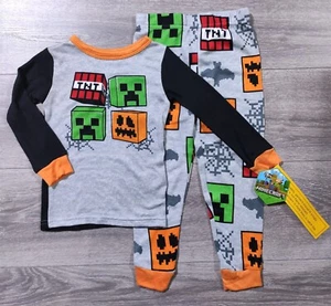 Minecraft Pajamas Boys Size X-Small 4 Halloween Glow in the Dark PJs Shirt Pants - Picture 1 of 5