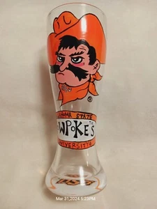 OSU - Oklahoma State Cowboys Beer Glass - Qty = 1 - Hand Painted Pistol Pete - Picture 1 of 8