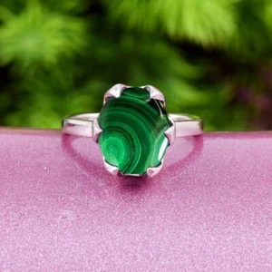 Malachite Gemstone 925 Sterling Silver Ring Valentine Day Jewelry MP-1048 - Picture 1 of 9