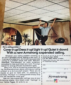 Vintage 1979 Mag Print Werbung ~ Armstrong abgehängte Decken ~ Heimwerker - Bild 1 von 1