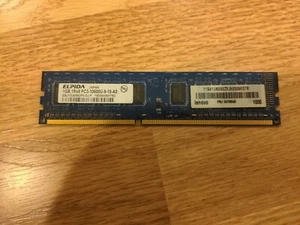Elpida Memory Ram 1GB 1Rx8 DDR3 SDRAM PC3-10600U-9-10-A0 497157-D88 - Picture 1 of 2