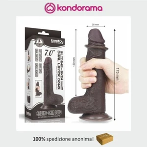 Lovetoy fallo realistico dildo nero con testicoli ventosa e pelle scorrevole - Foto 1 di 14