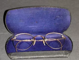 Gafas antiguas sin montura bifocales llenas de oro de 12 quilates con estuche - Imagen 1 de 15