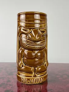 Vintage Tiki Orchideen von Hawaii braun Tasse 6" hoch selten hawaiianisches Sammlerstück - Bild 1 von 8