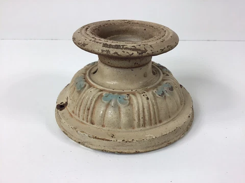 Antique Painted Floral Pressed Tin Flush Mount Ceiling Light Fixture Cover
