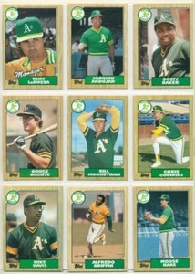 MLB-BASEBALL CARD LOT-1987 TOPPS-OAKLAND A's-26 CARDS-LaRUSSA-YOUNG-TETTLETON - Imagen 1 de 3