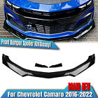 Gloss Black Front Bumper Spoiler Lip Kit For Chevrolet Camaro 2016-2022 2017