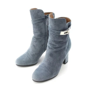 HERMES Saint Germain Suede leather Kelly Buckle Ankle Short Heel boots Booti... - Picture 1 of 16
