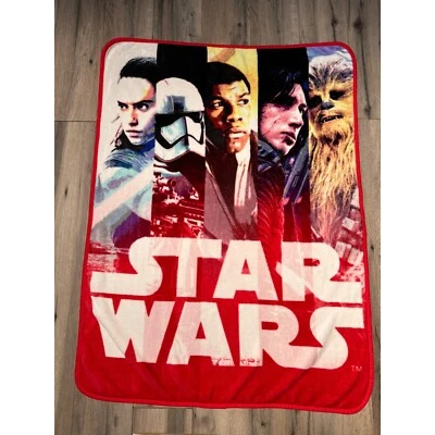 Star Wars Fleece Blanket Featuring Rey Kylo Ren Finn & Chewbacca By Northwest - Image 1 of 3
