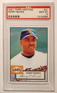 2001 Topps Heritage #31 Barry Bonds PSA 10 GEM MINT Rare Pirates & Giants Legend - Picture 1 of 2