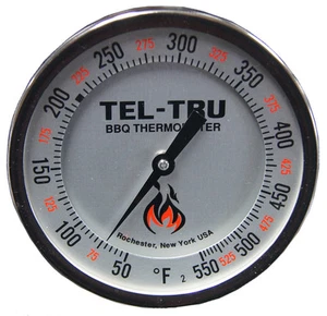 Tel-Tru BQ500R kalibrierbares BBQ Grill & Smoker Thermometer 5" Zifferblatt 6" Stiel - Bild 1 von 2