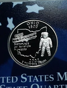 2002 S Clad Ohio State Quarter Deep Cameo Gem Proof  - Bild 1 von 1