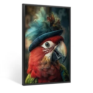 Wandbild Leinwand mit Rahmen , Vogel Papagei , Modern , Tier , Kunst Deko Hause - Bild 1 von 5