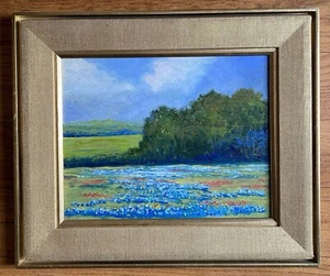 Schönes Ölgemälde - Texas Hill Country Bluebonnets & indischer Pinsel - Bild 1 von 7