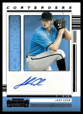 2021 Panini Contenders Autographs Jake Eder Auto Miami Marlins #CA-JE - Image 1 of 2