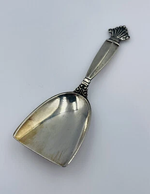 Cuchara pala carrito té acanto plata esterlina antigua Georg Jensen Dinamarca Foto 1 de 4