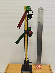 LIONEL PREWAR TRAINS STANDARD GAUGE RAILROAD CROSSING SIGNAL DOUBLE ARM LONG - Picture 1 of 8