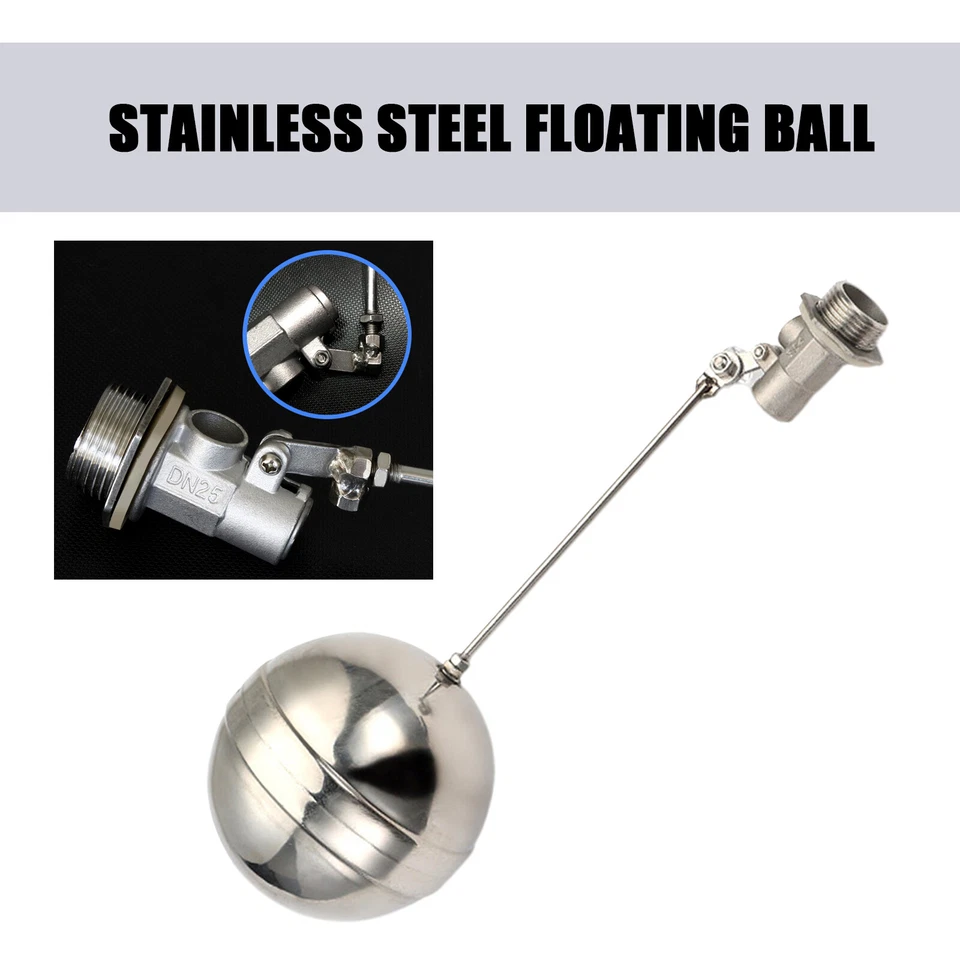 New DN15 1/2" Stainless Steel Floating Ball Valve Adjustable Water Level Toll - Image 1 of 4