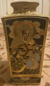 Antike Japanase Satsuma Vase 4-seitig - Bild 1 von 12