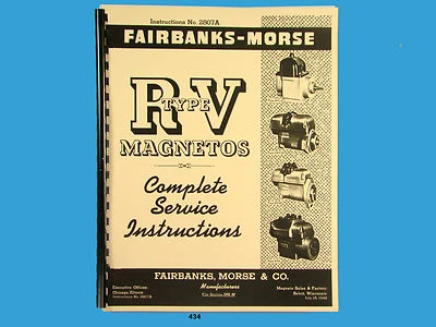 Fairbanks Morse Magneto Service & Parts Manual for RV Series Mags *434 - Imagem 1 de 4