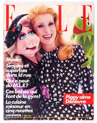 MISS PIGGY Catherine Deneuve MUPPETS Janice Dickinson ELLE MAGAZINE 7 April 1980 - Image 1 of 4