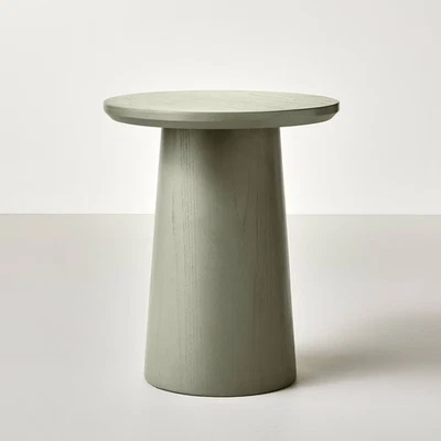HEARTH & HAND W/MAGNOLIA FURNITURE Wooden Round Pedestal Accent Side Table - Sage Green - Hearth &