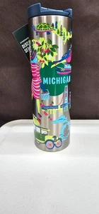Bicchiere Starbucks Michigan Been There serie 16 oz acciaio inox edizione limitata nuovo - Foto 1 di 6